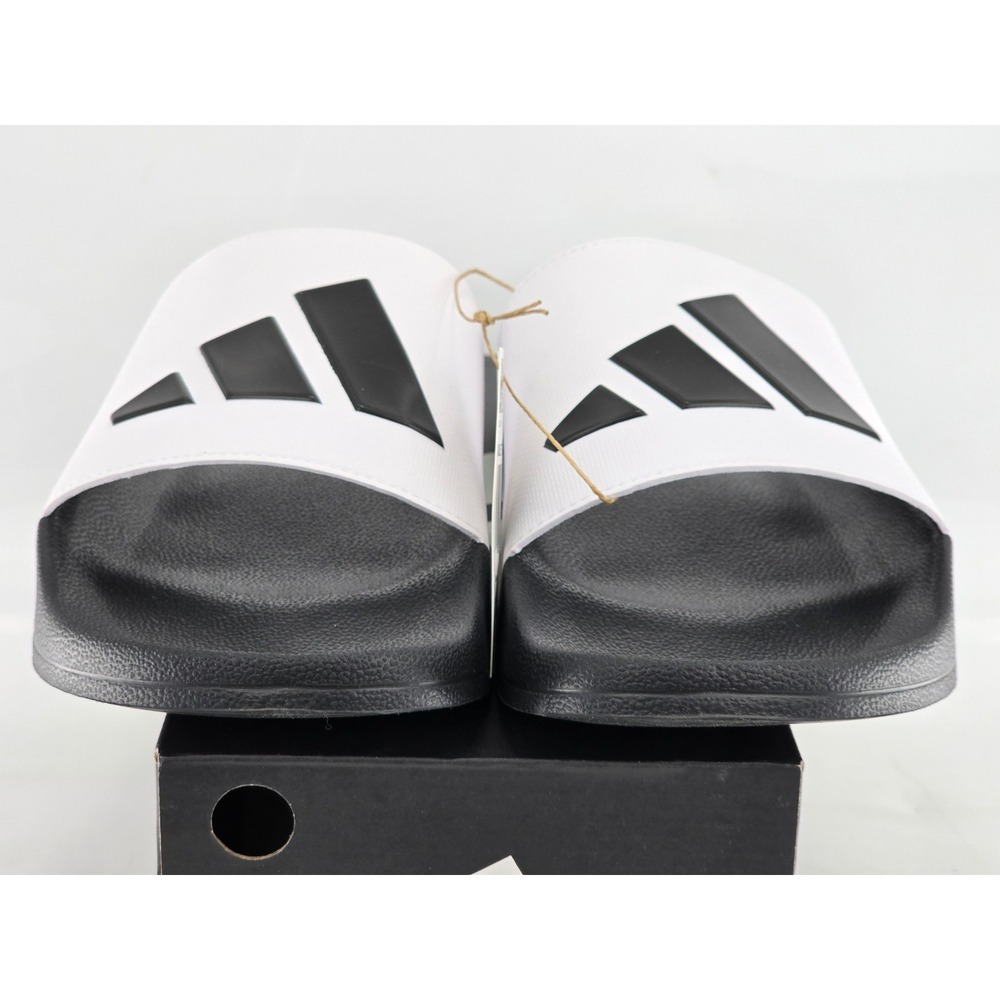 Adidas Adilette Shower Mens Size 18 White Black Slides JR0672 - New - Picture 9 of 14
